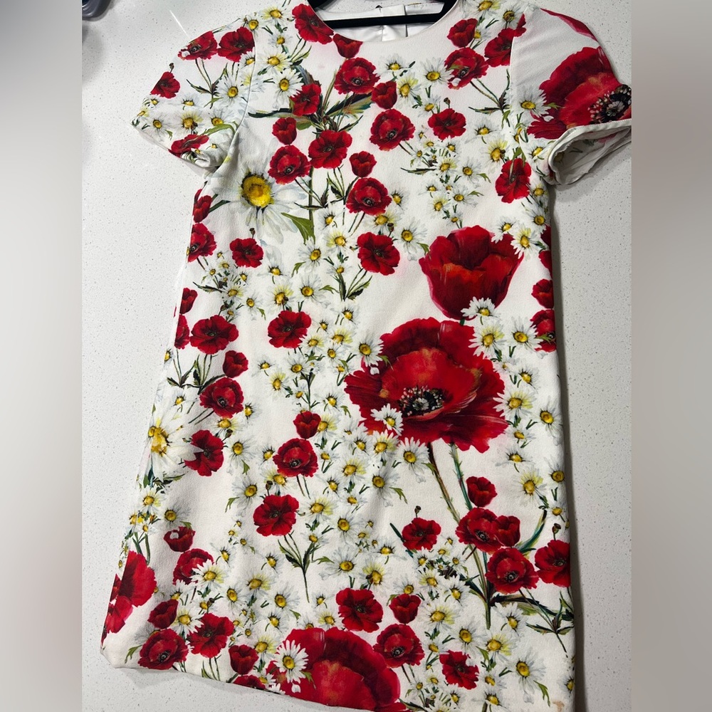 Dolce & Gabbana Girls floral dress 7/8 red